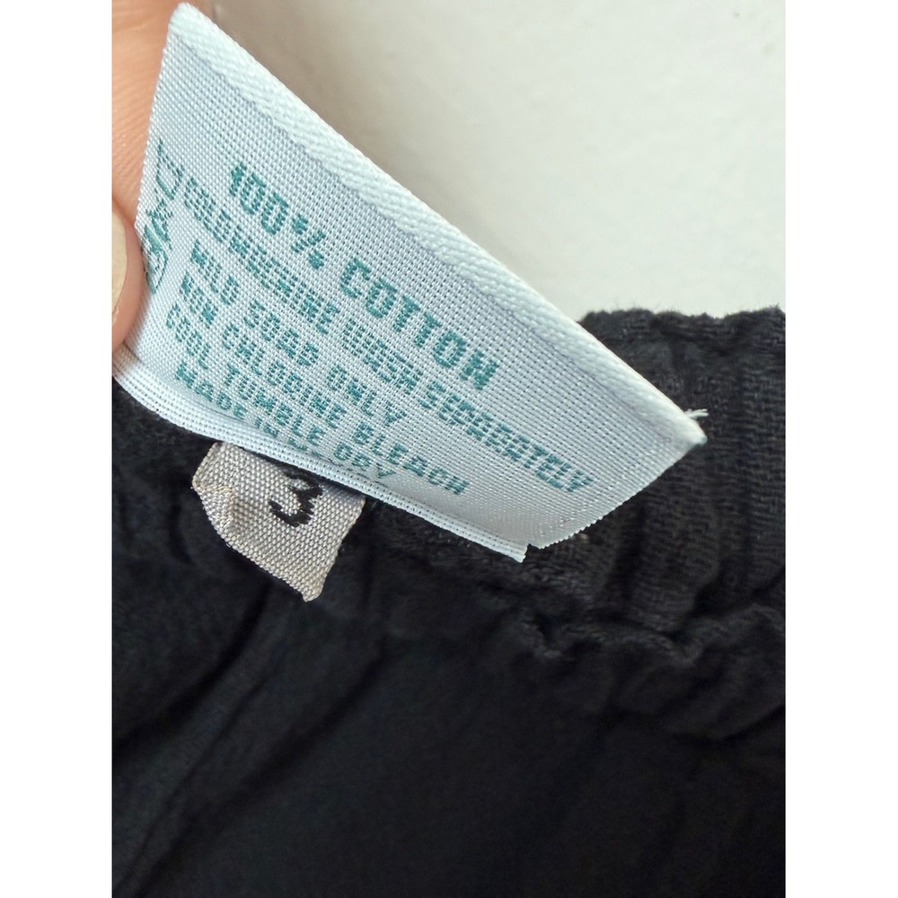 Oh My Gauze Black Cotton Pants Pull On Elastic Waist Relaxed Boho Lagenlook NWT - Picture 11 of 13